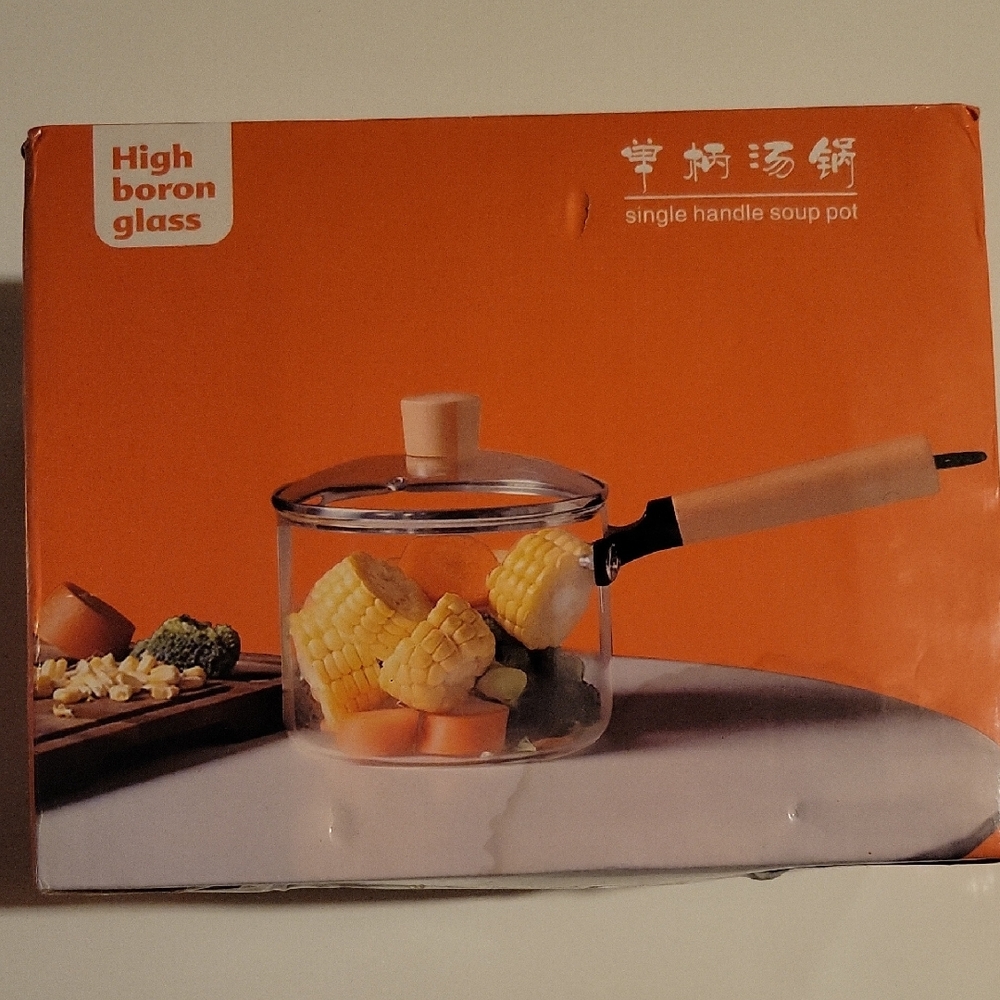 Single Handed Soup Pot (High Boron Glass)